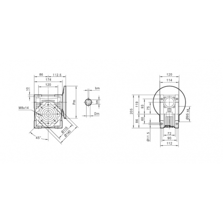 MOCNA PRZEKŁADNIA SILNIKA ELEKTRYCZNEGO 80B5 I=20